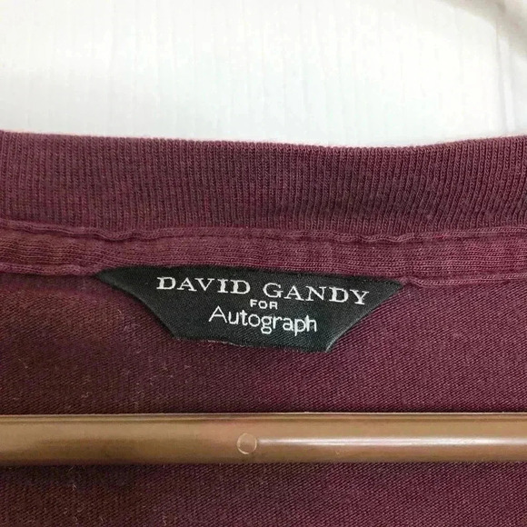 David Gandy For Autograph Long Sleeved Shirt Buttons Burgundy Size Extra Large - Picture 8 of 16